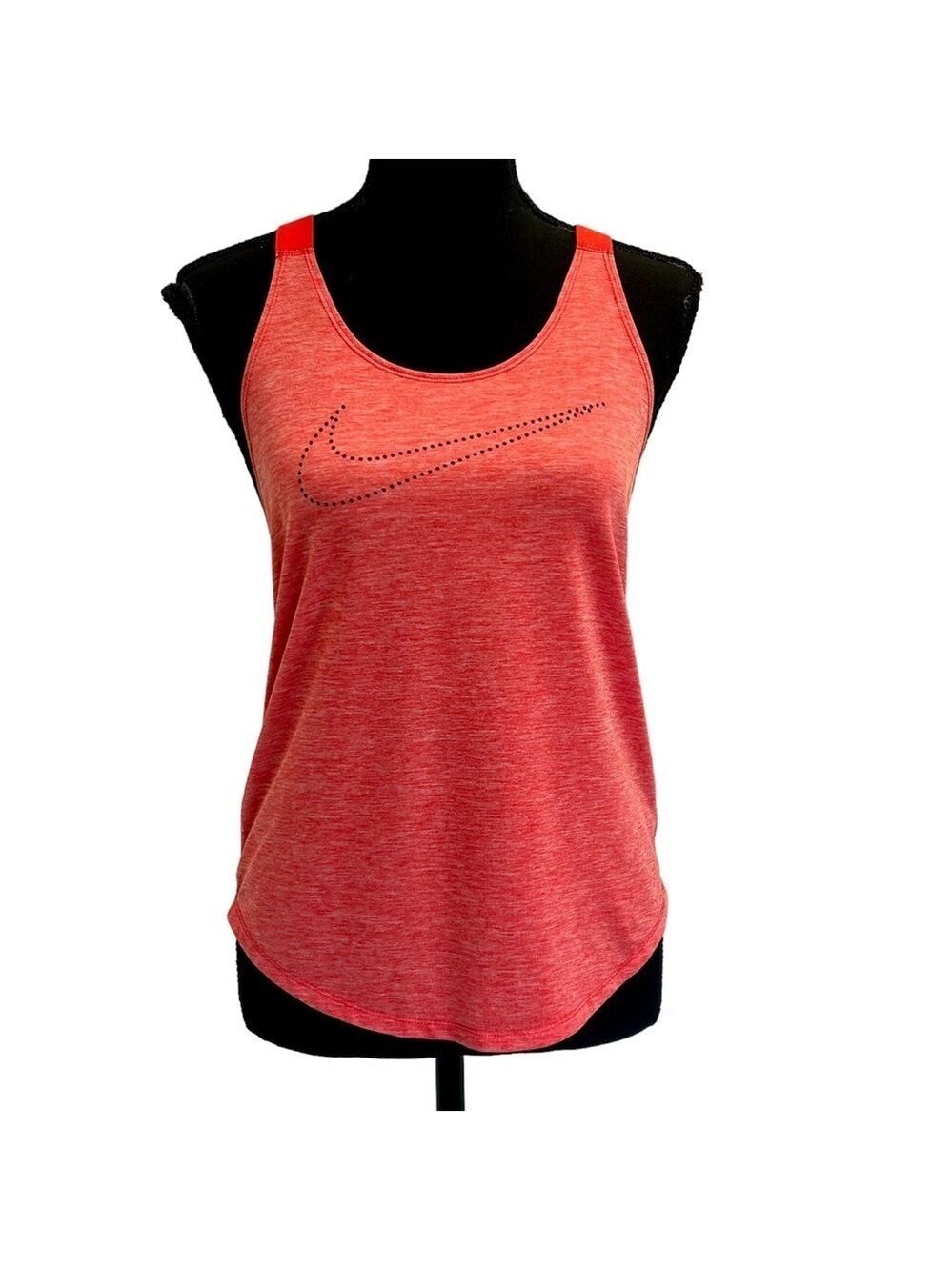 Nike orange lasercut perforated swoosh logo loose fit tank top Sz XS